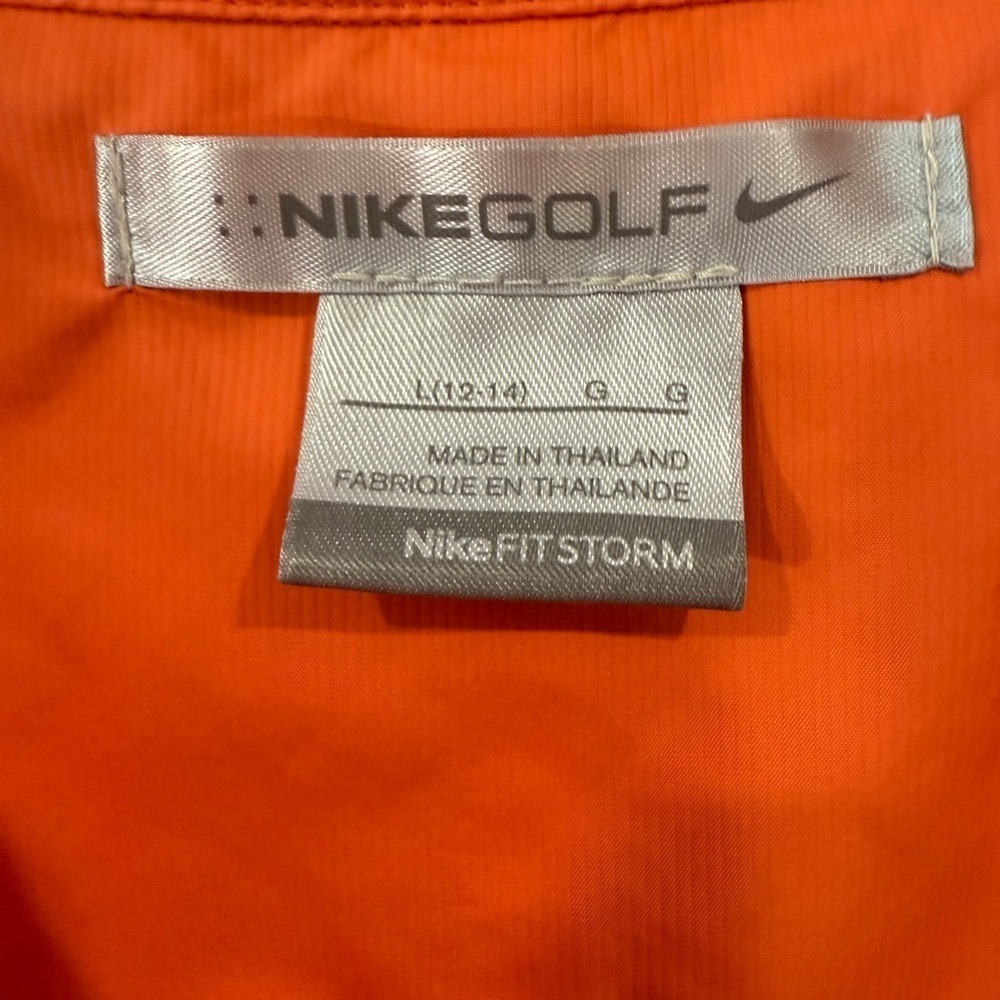 Nike Windbreaker Half Zip Pullover Jacket Large Orange White FitStorm Athletic - Picture 4 of 8